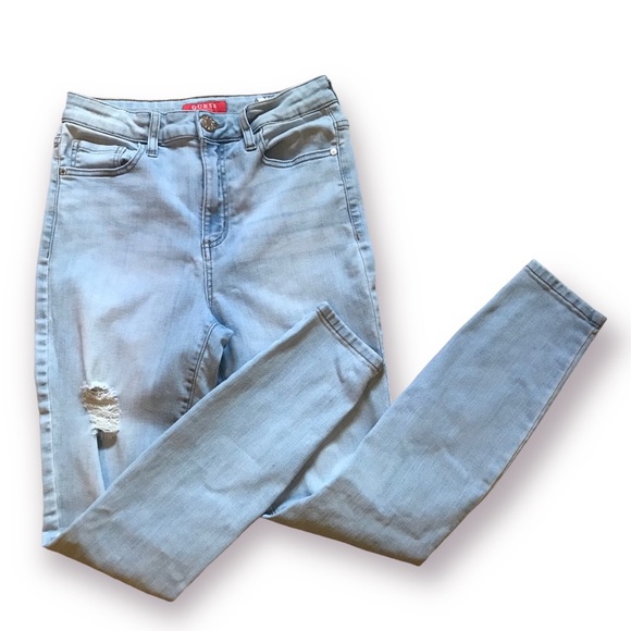 Guess high waist distressed skinny jeans size 27 - Picture 3 of 14